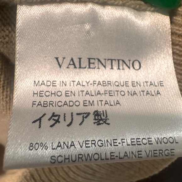 Valentino Beige V-Neck Sweater with Embellished Trim - Picture 4 of 5